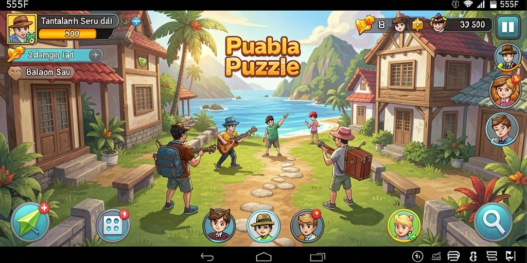 Tampilan gameplay 555F menampilkan tantangan seru dalam permainan Puzzle.