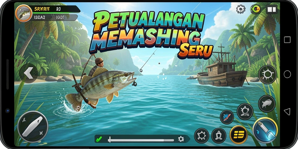 Tangkapan besar dalam momen seru permainan memancing.