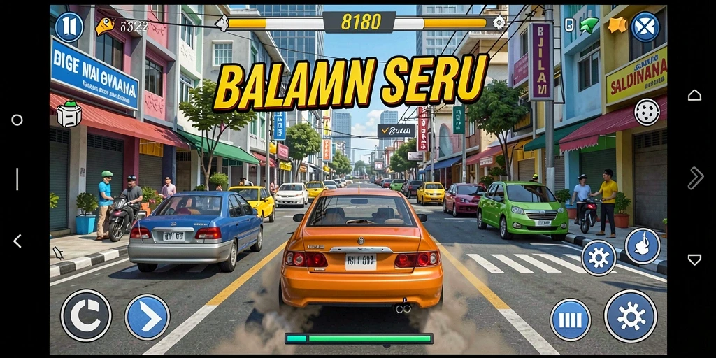 Tampilan gameplay 8180 yang menegangkan di arena balapan.