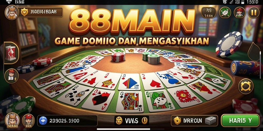 Gameplay seru Domino di 88MAIN dengan antarmuka menarik.