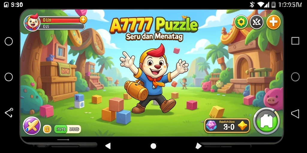 Screenshot A7777 menampilkan gameplay seru dari permainan puzzle.