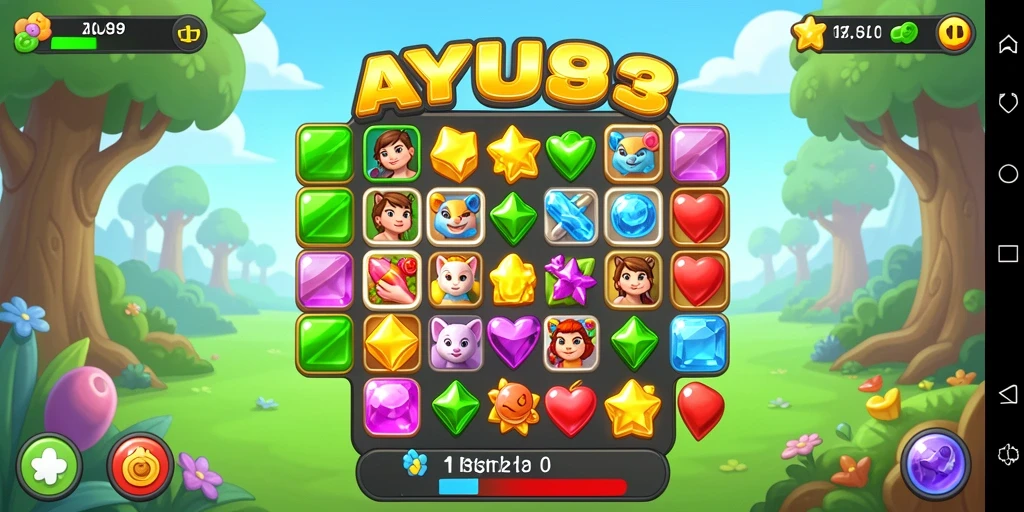 Screenshot AYU89 menunjukkan gameplay Match-3 yang seru dan menantang.