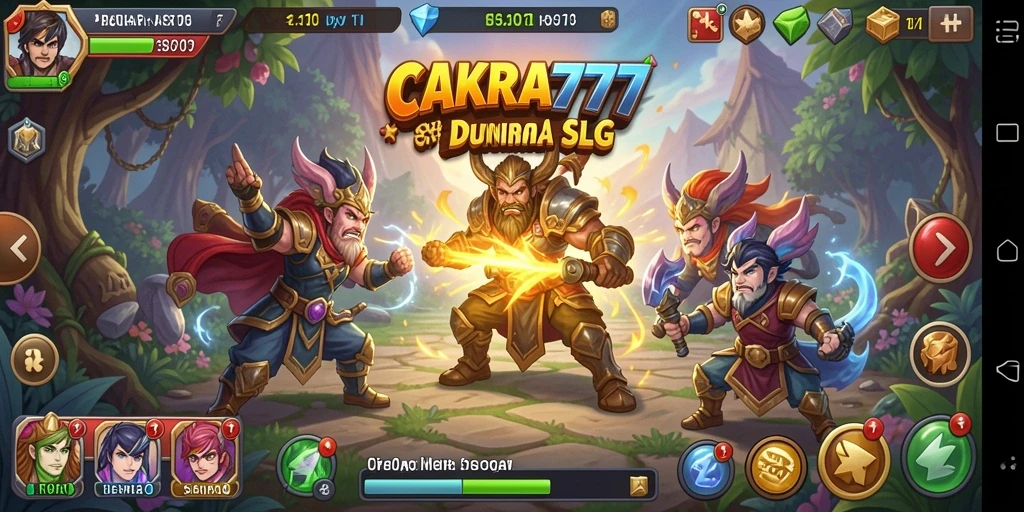 Screenshot gameplay CAKRA777 menampilkan peperangan strategi yang intens.
