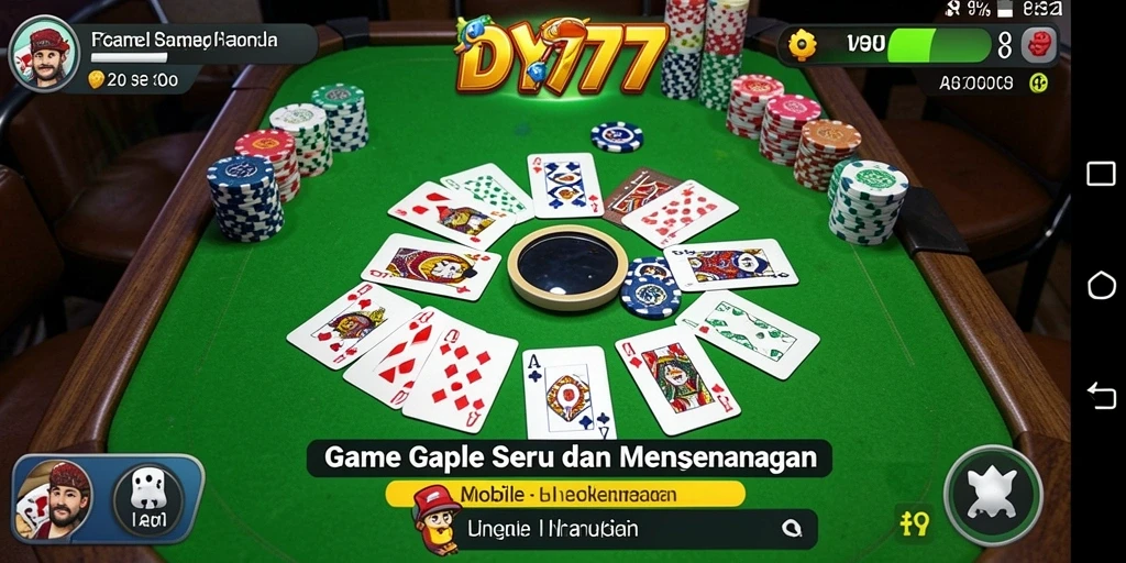 Screenshot utama DY777 menampilkan gameplay seru permainan Gaple.