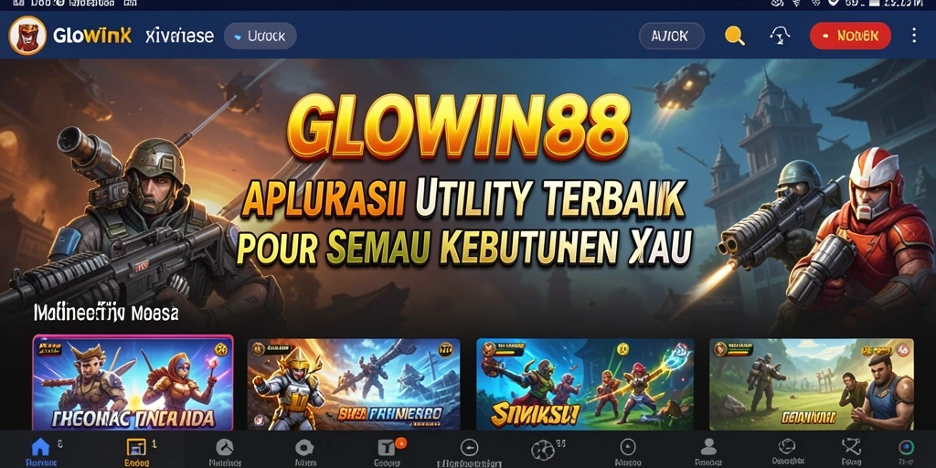Tampilan antarmuka utama GLOWIN88 yang sederhana dan efektif.