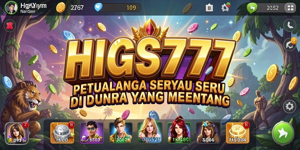Tampilan gameplay HIGGS777 dengan aksi petualangan yang mendebarkan.