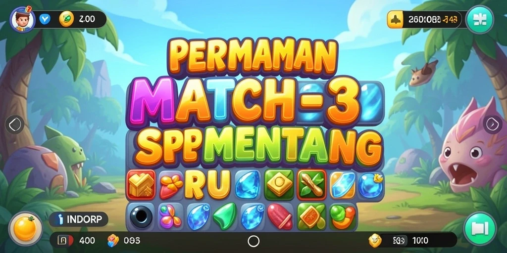 Skrinsut gameplay INDORP dengan aksi match-3 yang seru.