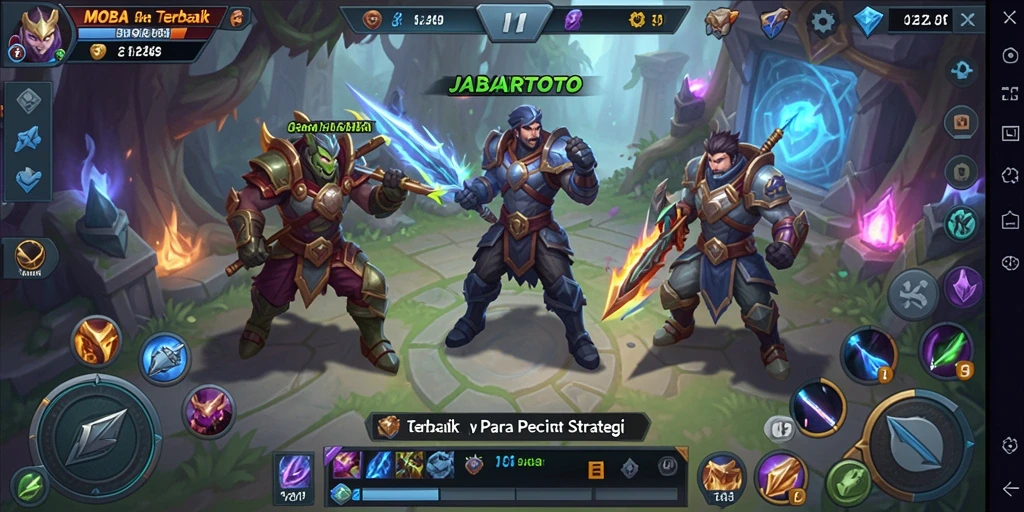 Tangkapan layar gameplay JABARTOTO yang menampilkan pertarungan tim epic.
