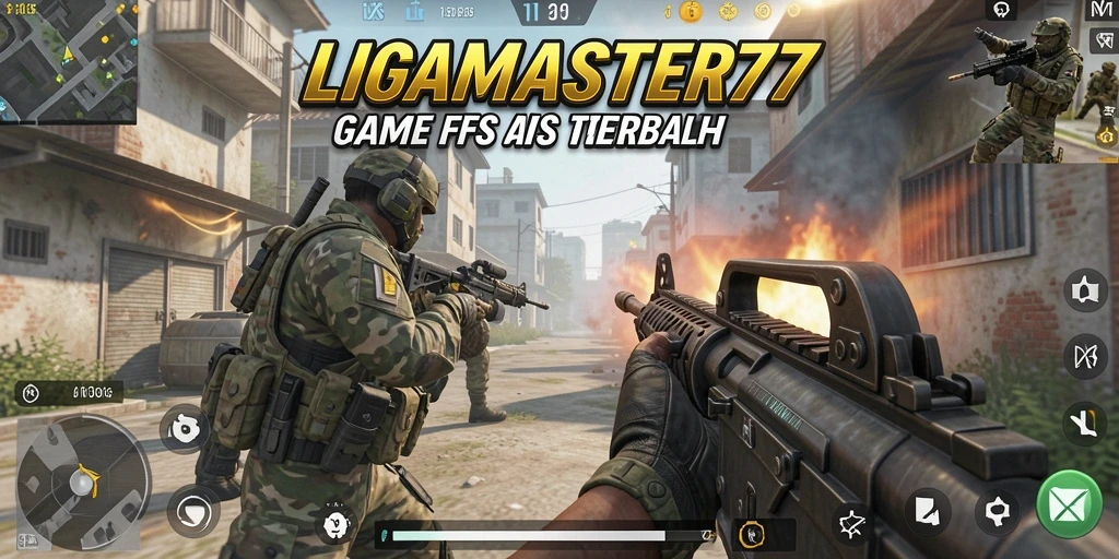 Screenshot utama LIGAMASTER77 menampilkan aksi pertempuran mendebarkan dalam FPS.