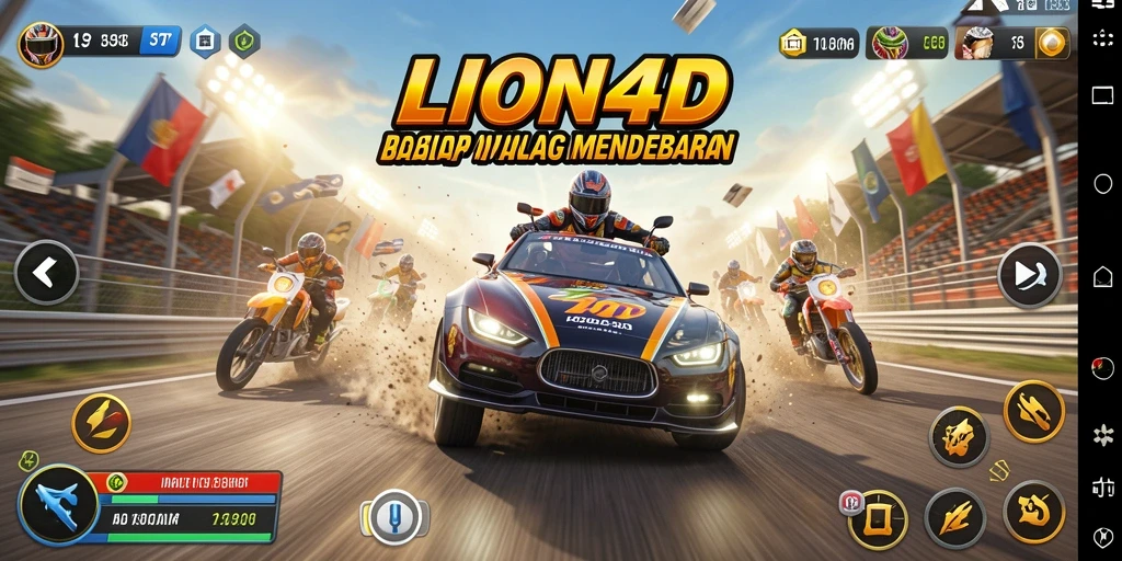 Gameplay LION4D yang mendebarkan saat balapan.
