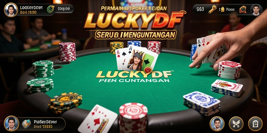 Tampak gameplay menarik dari LUCKYDF yang menonjolkan strategi Poker.