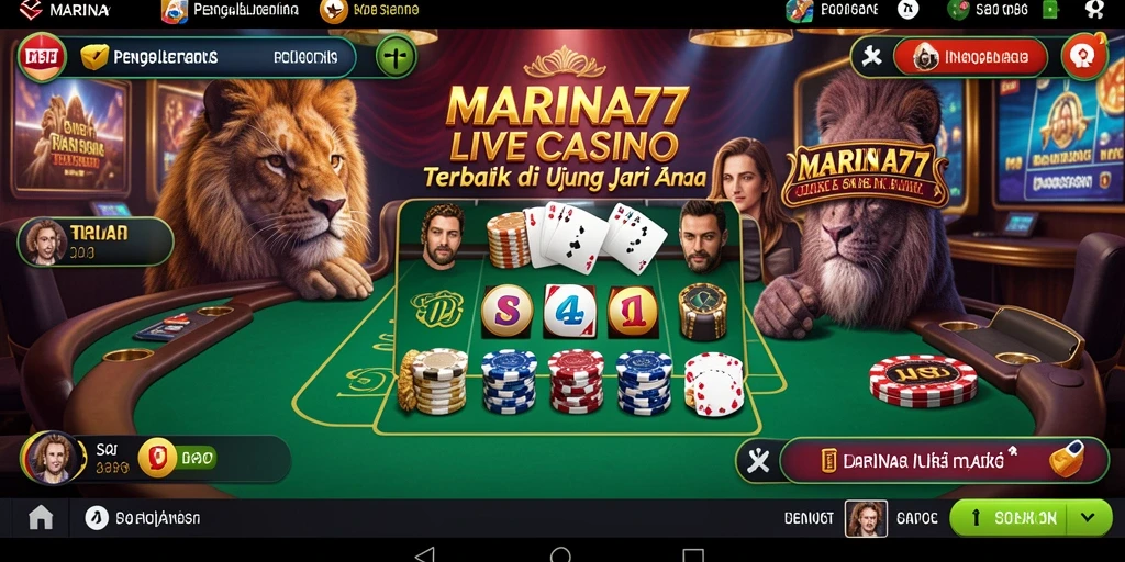 Tampilan gameplay Live Casino MARINA77 yang mendebarkan dan interaktif.
