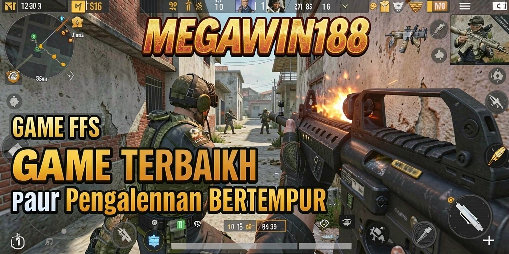 Screenshot gameplay MEGAWIN188 yang menampilkan pertarungan seru di medan perang.