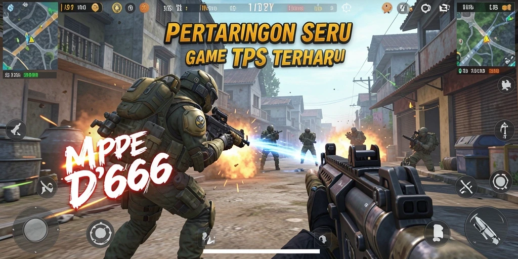 Screenshot MPO666 menunjukkan aksi tembak-menembak yang epik di medan perang.