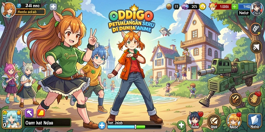 Gameplay seru di ODDIGO dengan karakter anime ikonik.