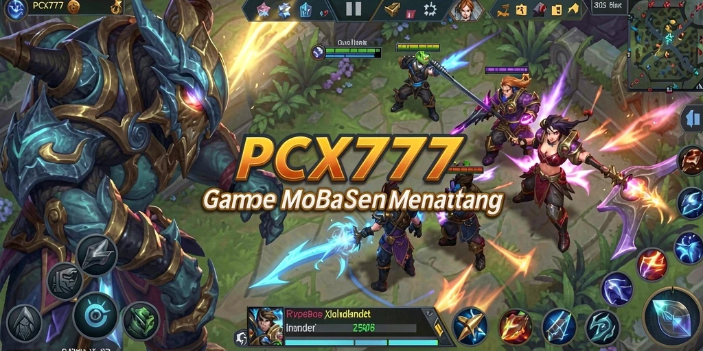 Tampilan gameplay seru dari game MOBA PCX777.
