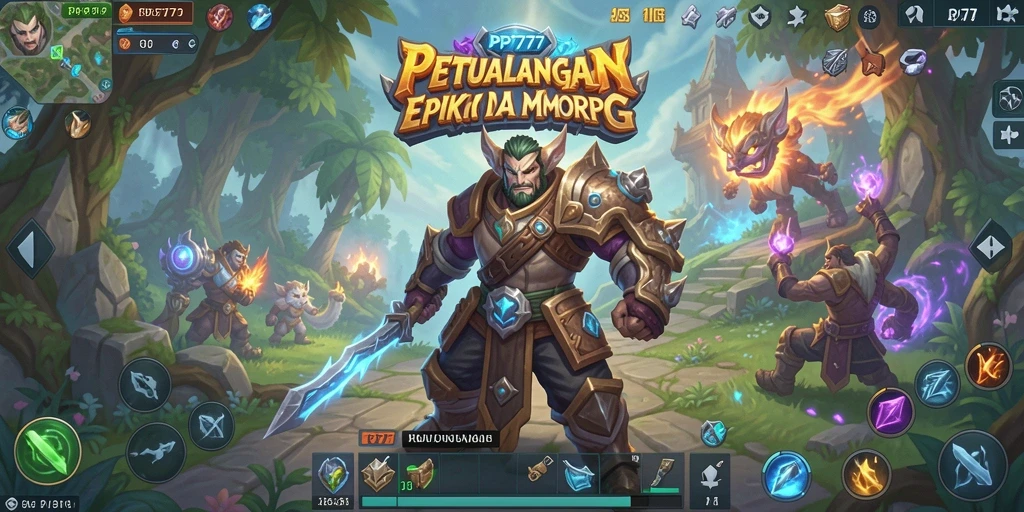Tampilan gameplay epik di dunia MMORPG PF777.