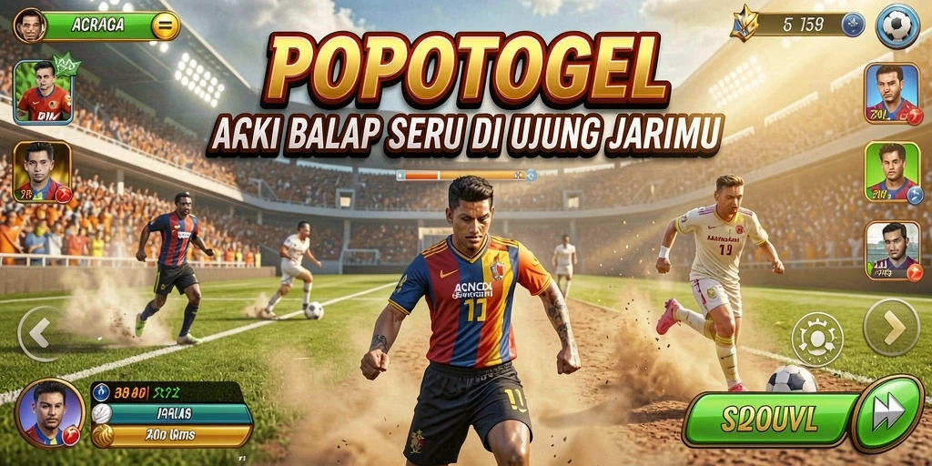 Tampilan menarik dari gameplay balapan di POPOTOGEL.