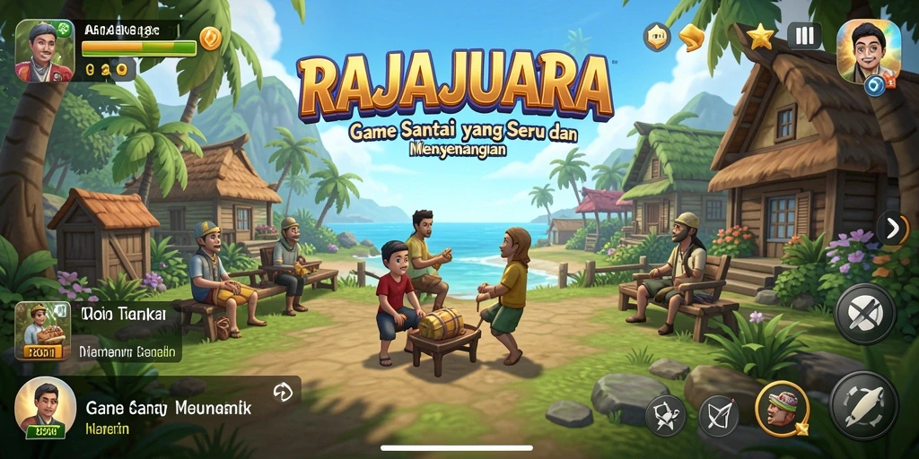 Tampilan gameplay menarik dari RAJAJUARA yang penuh warna.