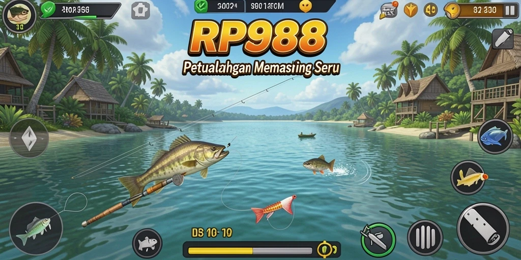 Screenshot gameplay RP888 dengan tampilan memancing yang menawan.