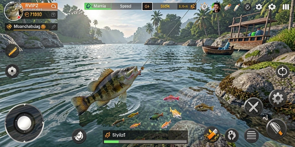 Tampilan gameplay RVIP2 yang seru saat memancing.