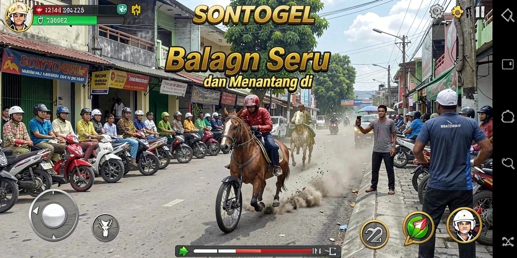 Screenshot game menunjukkan aksi balapan mendebarkan di trek yang dinamis.