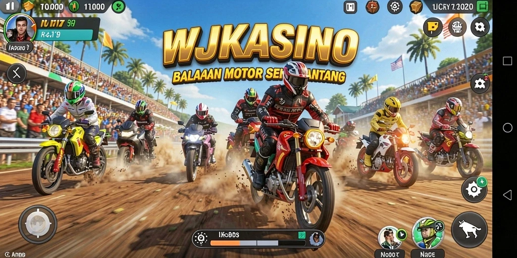 Tampilan menegangkan saat beraksi di lintasan balap WJKASINO.